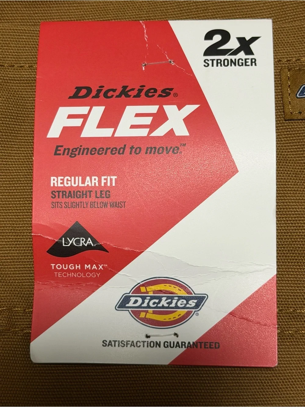 Dickies Flex Pants Reg Fit 2X Stronger 40X32 Tough Max Straight Leg Brown Canvas